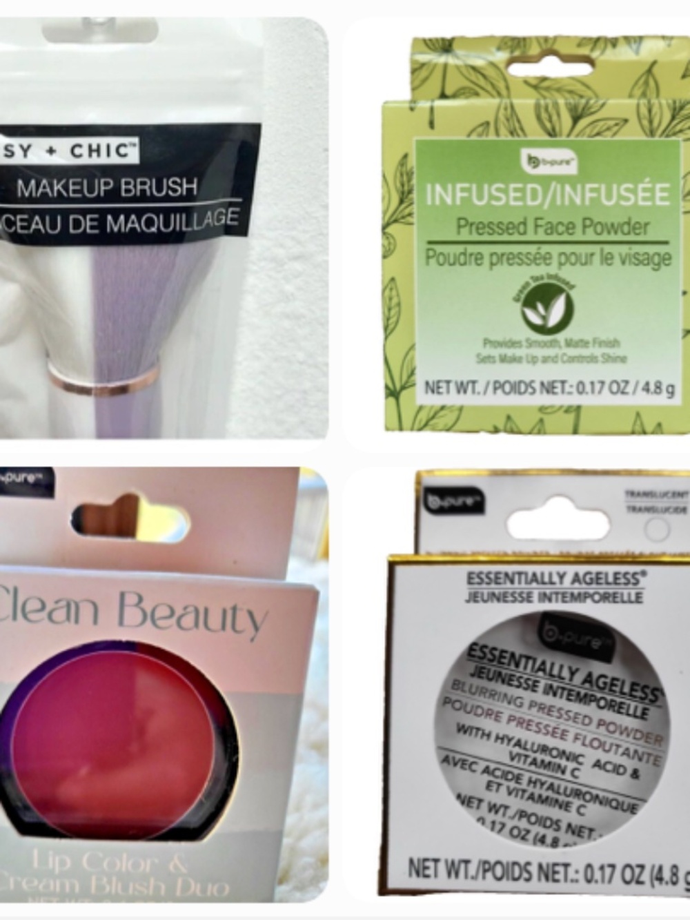 B Pure Products: Clean Beauty Lip Color, Ageless Powder, Pressed Face Powder
